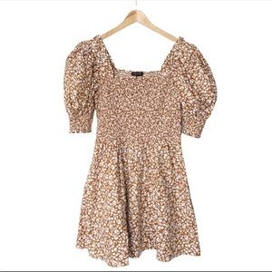 1. State Puff Sleeve Floral Cotton Poplin Minidress. Size S